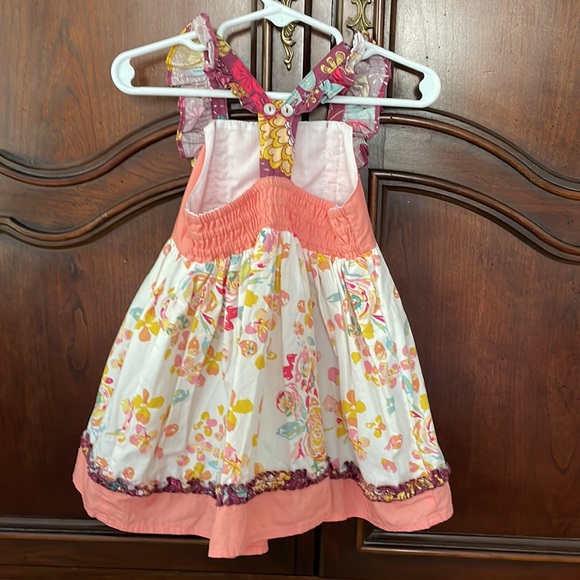 CHEEKY PLUM Floral Ruffle Sleeve Dress 18-24M - Picture 4 of 5